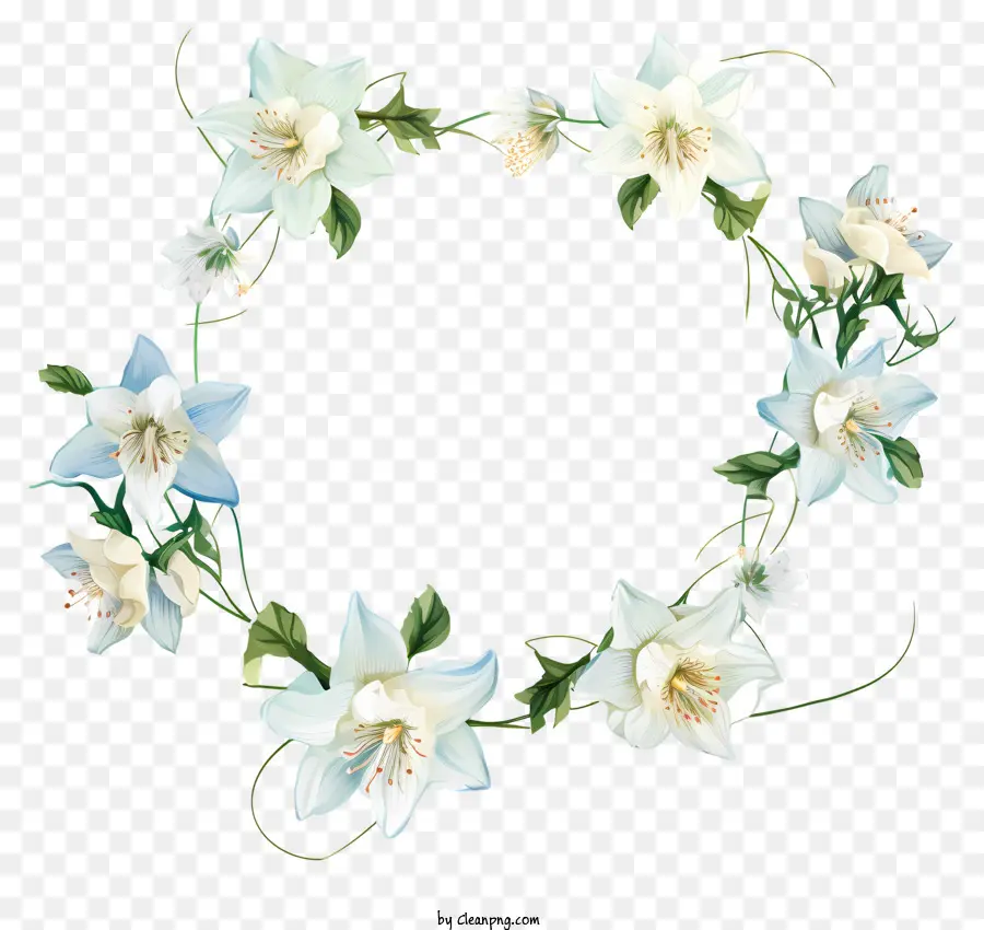 A Grinalda，Azul E Branco Flores PNG