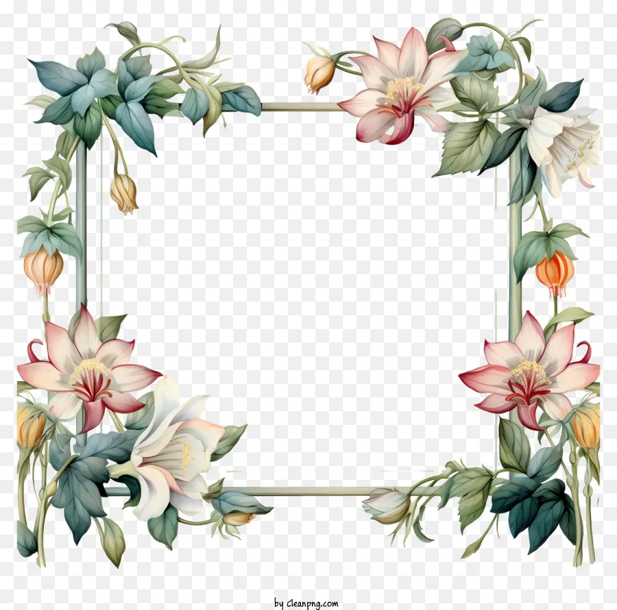Flower Frame，Arranjo De Flores Orgânico PNG