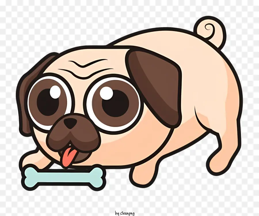 Cartoon Pug Dog，Bonito Pug PNG