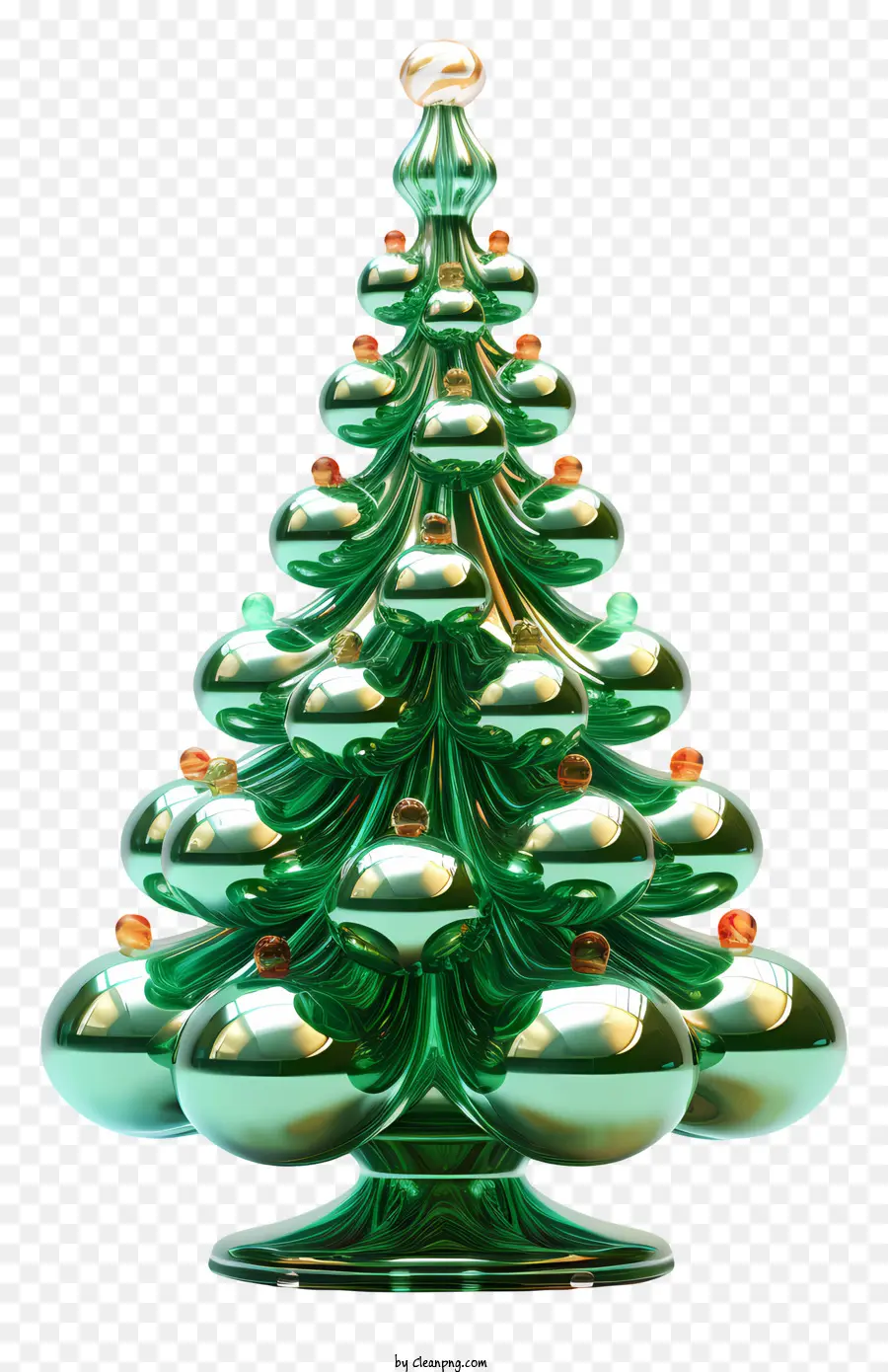Árvore De Natal De Vidro Verde，Enfeite De Natal PNG