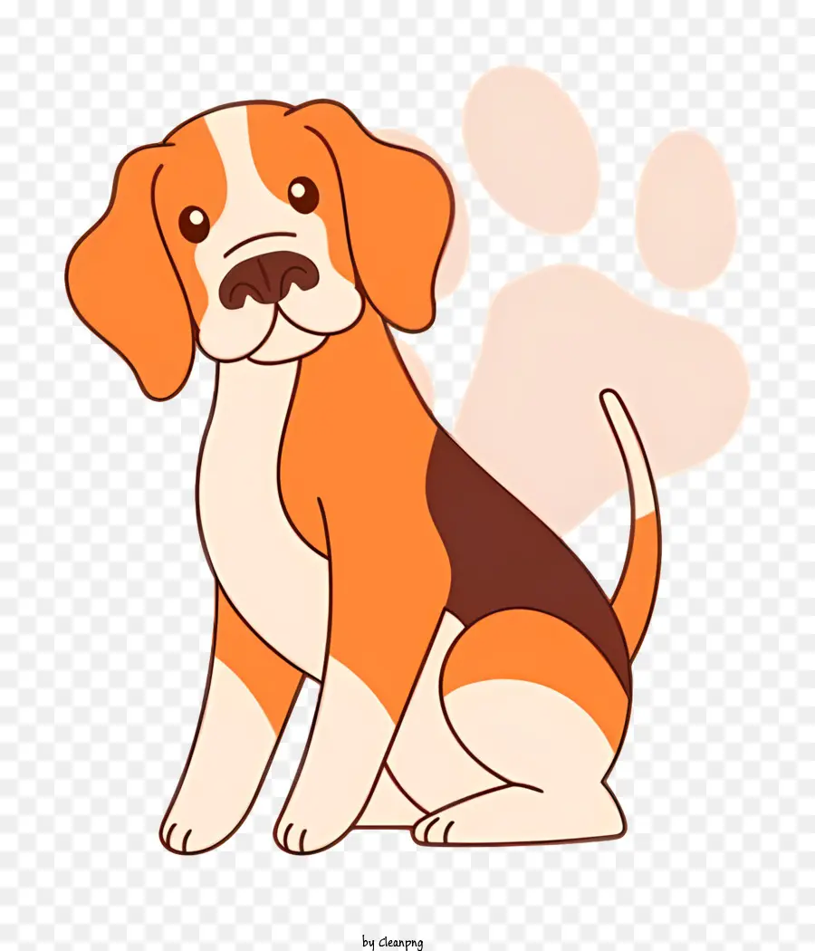 Cachorro Marrom E Branco Pequeno，Paw Estendida PNG