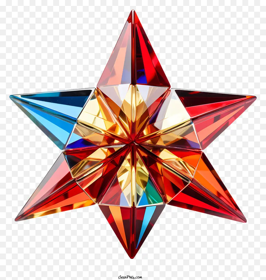 Ornamento De Estrela Do Cristal，Ornamento Multicolorido PNG