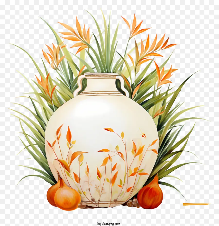 Vaso De Cerâmica Grande，Vaso Branco PNG