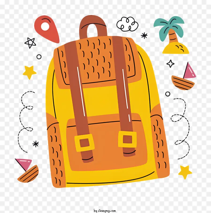 Cartoon Mochila，Acessórios PNG