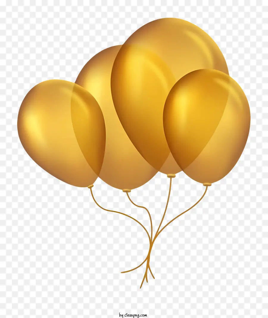 Balões De Ouro，Balões Brilhantes PNG