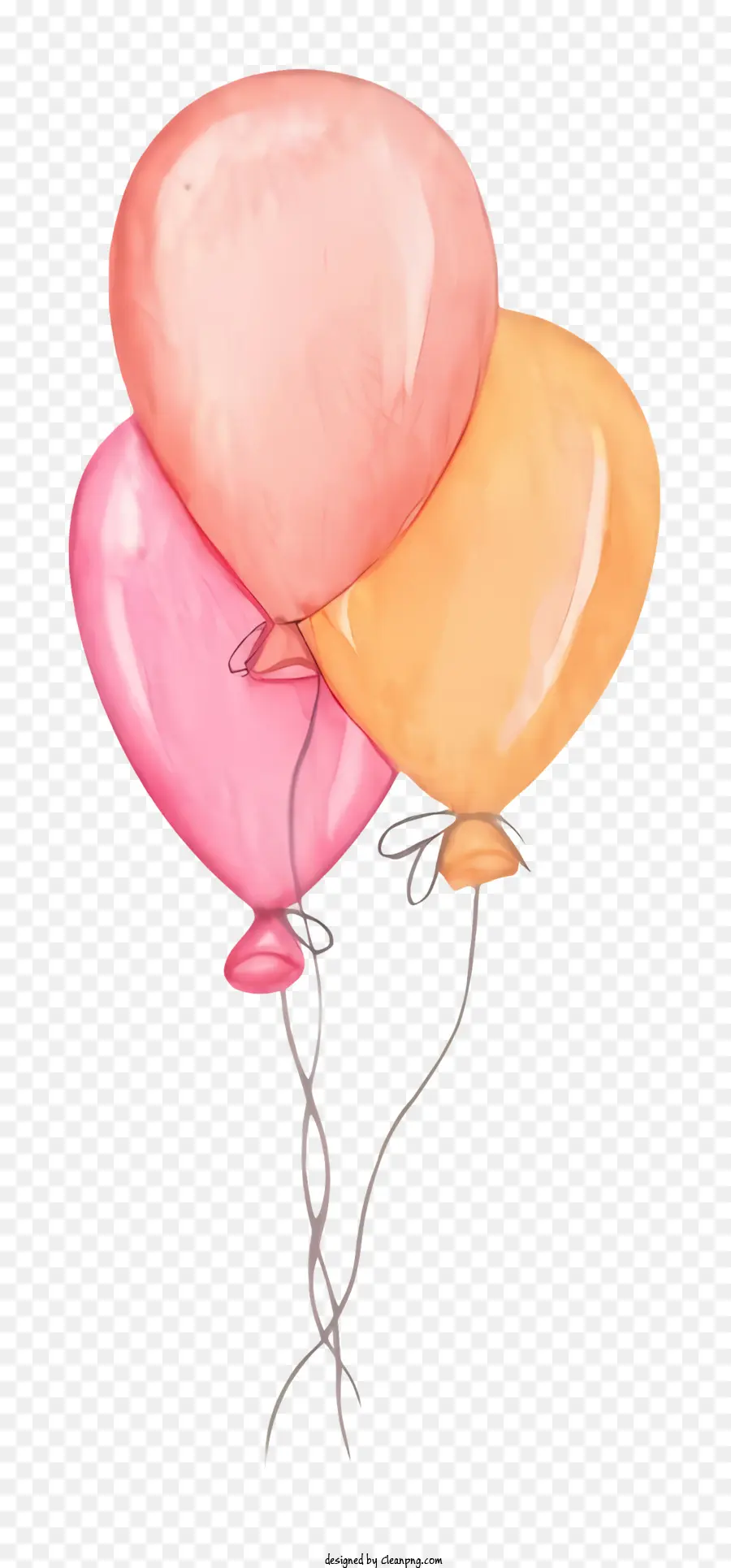 Balões，Balões Rosa E Laranja PNG
