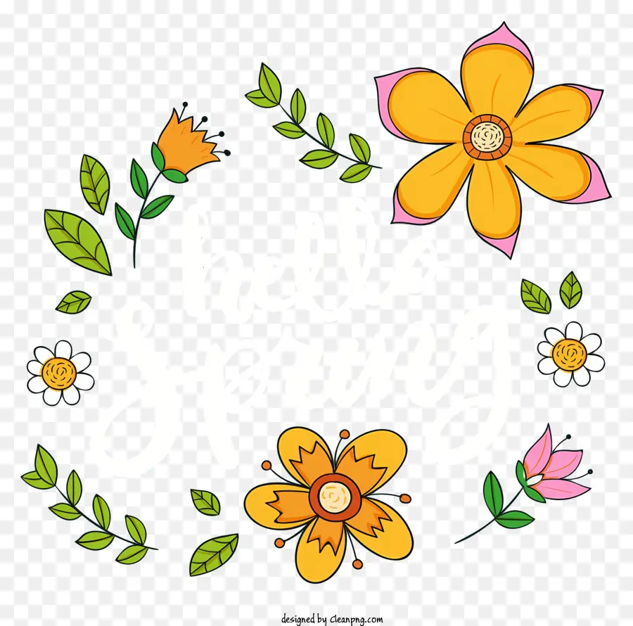Design Floral，Olá Primavera PNG