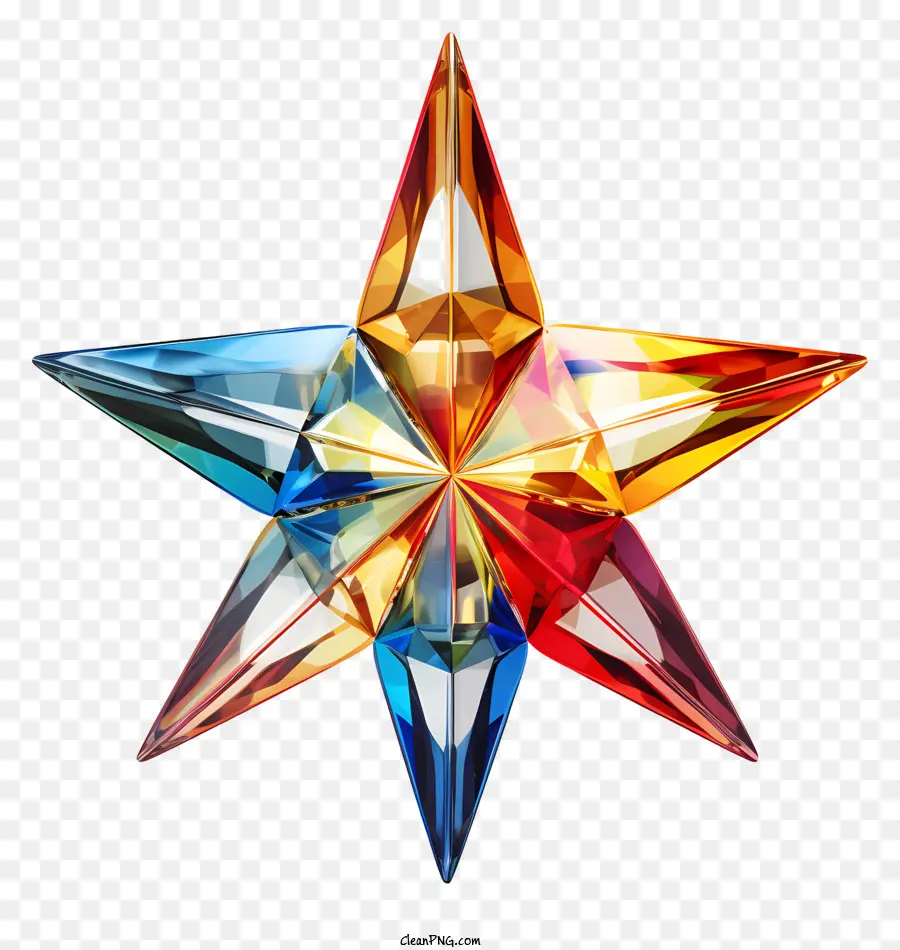 Estrela Colorida，Cristais Cintilantes PNG