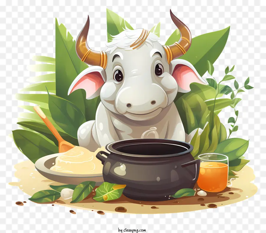 Cartoon Cow，Vaca Longa Da Buzina PNG