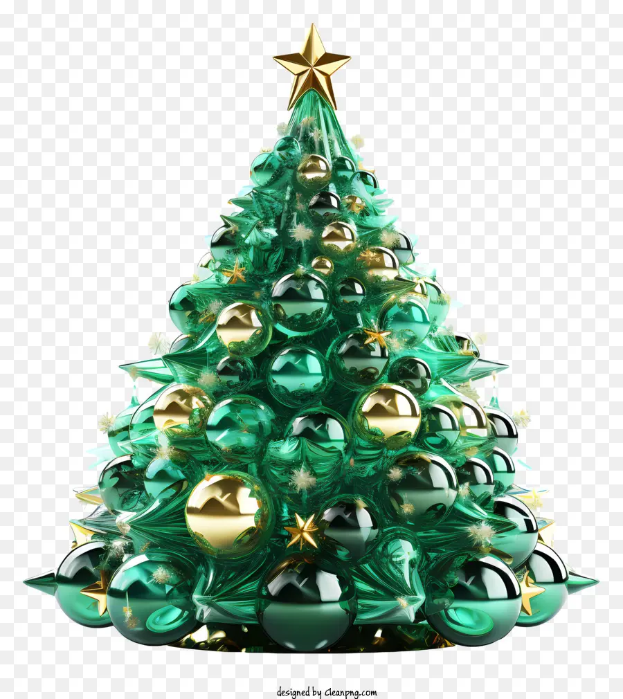 árvore De Natal，Árvore De Natal Verde E De Ouro PNG