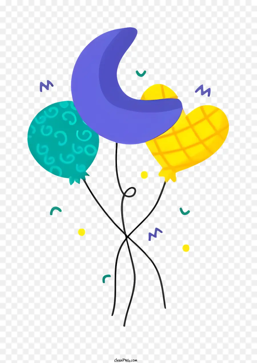 Balões，Lua Crescente PNG