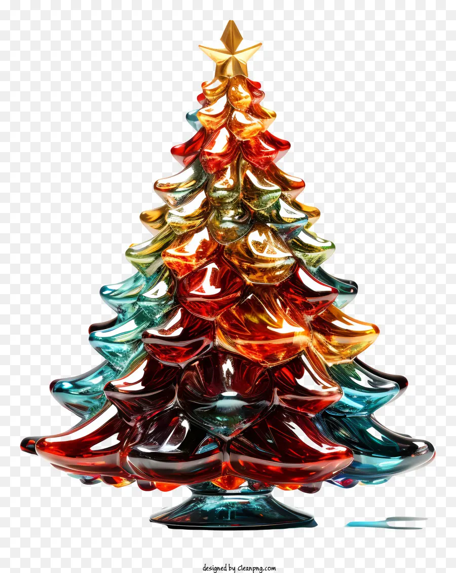 Árvore De Natal De Vidro，Luzes Multicoloridas PNG