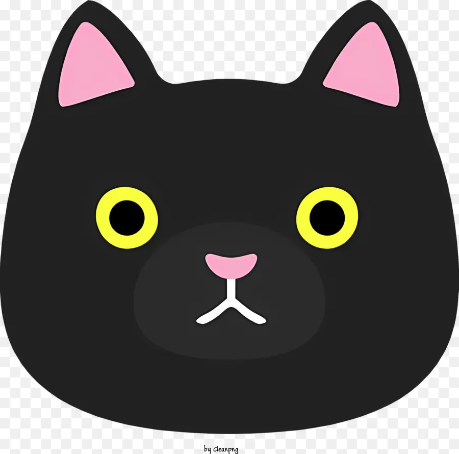 Gato Preto，Olhos Amarelos PNG