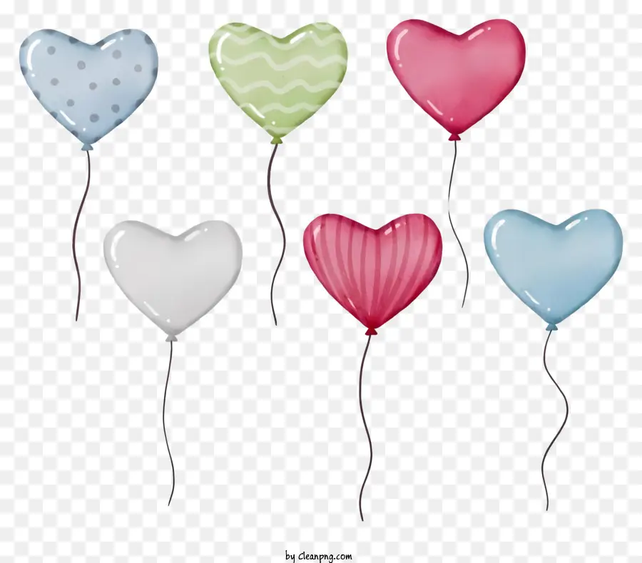 Heartshaped Balões，Balões Coloridos PNG