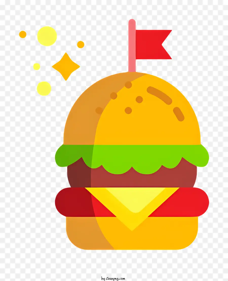 Hamburger Com Bandeira，Bandeira De Plástico Vermelho PNG