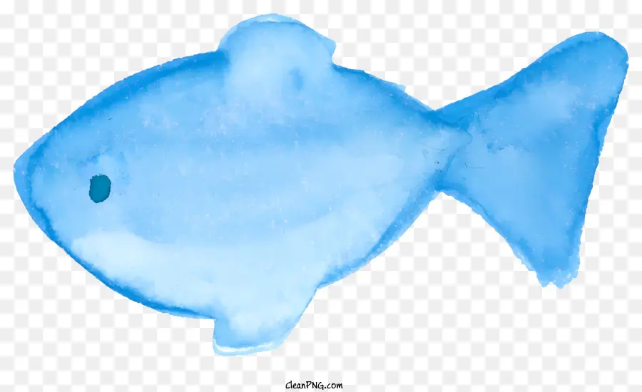 Peixe Azul，Pintura Em Aquarela PNG