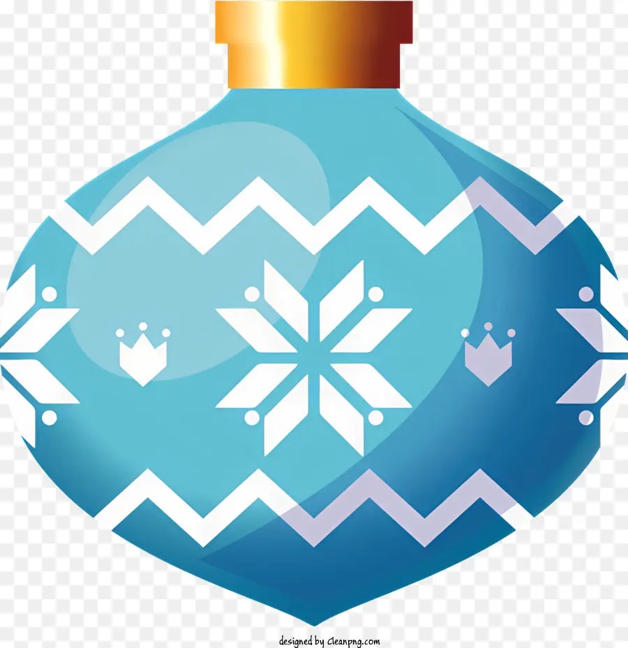 Ornamento Azul，Floco De Neve Decoração PNG