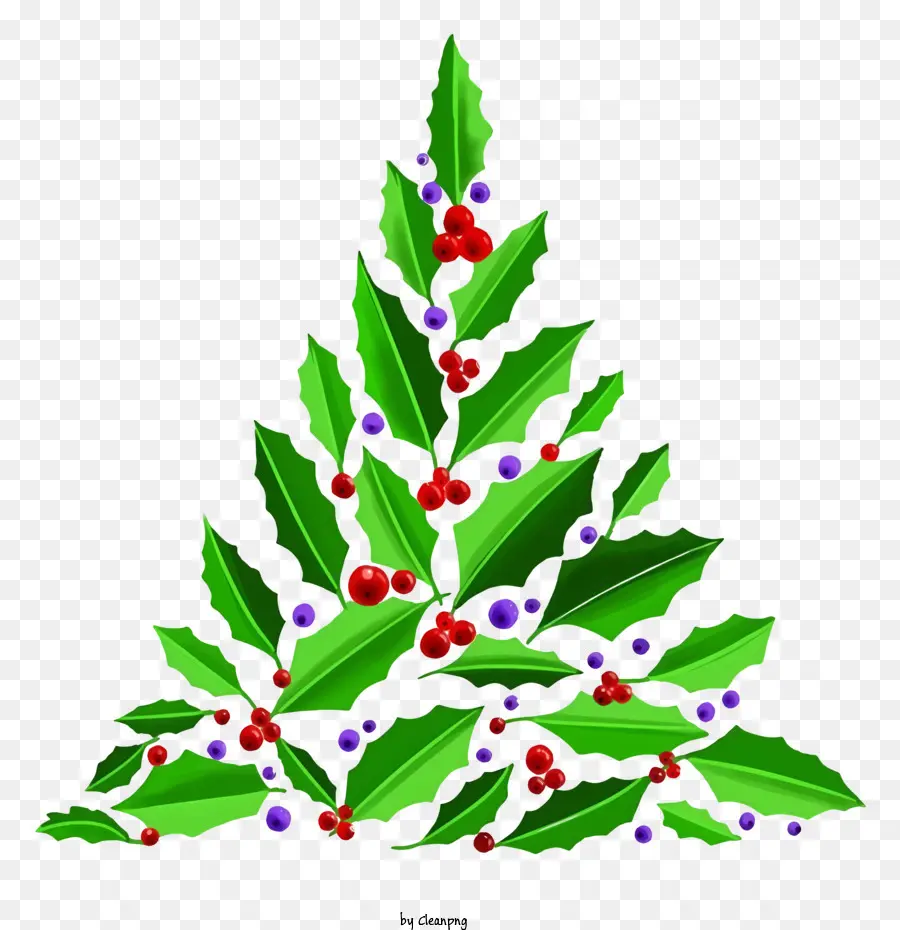 árvore De Natal，Holly Folhas PNG