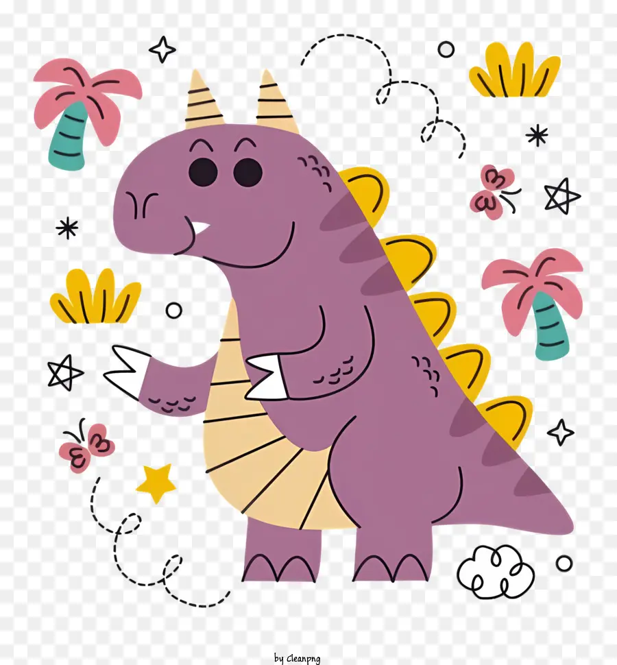 Dinossauro De Desenho Animado，Dinossauro Roxo PNG