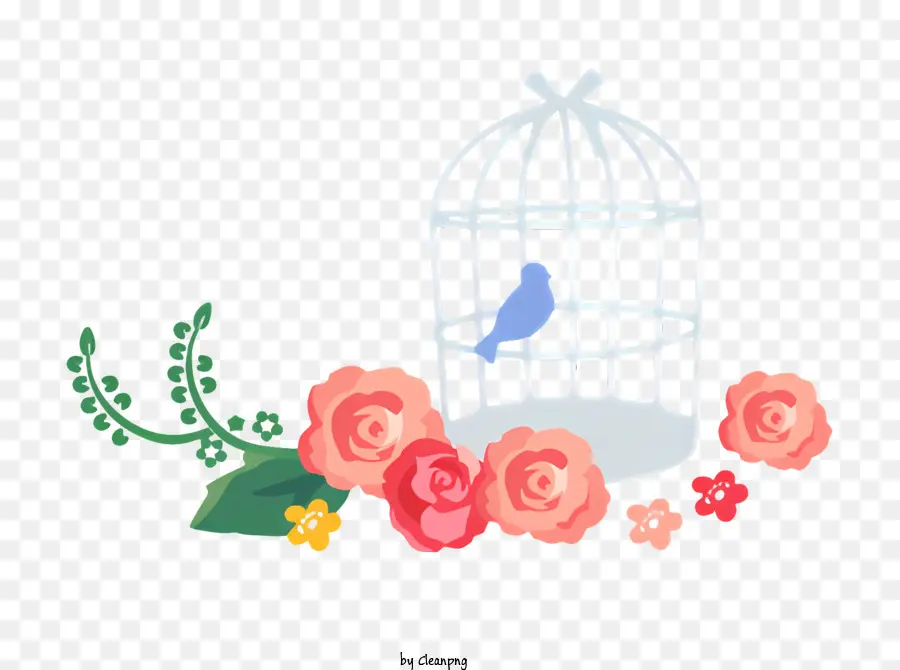 Birdcage，Rosas Rosa E Branco PNG