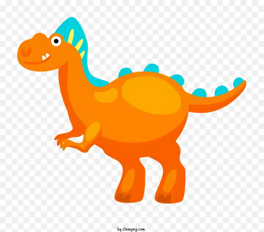 Dinossauro Do Desenho Animado，Listras Azuis E Laranja PNG