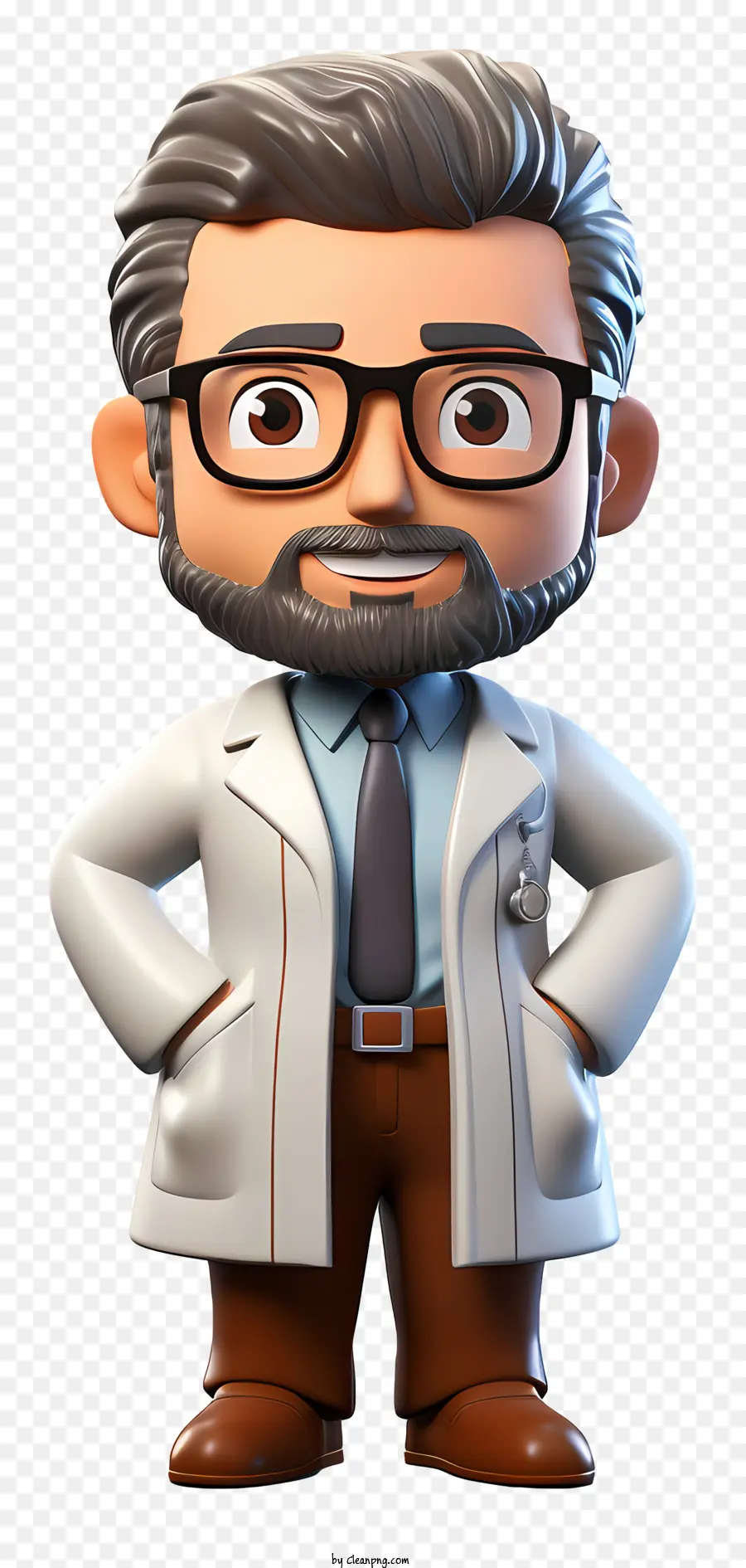 Médico De Personagem 3d，Casaco Branco E óculos Doctor PNG