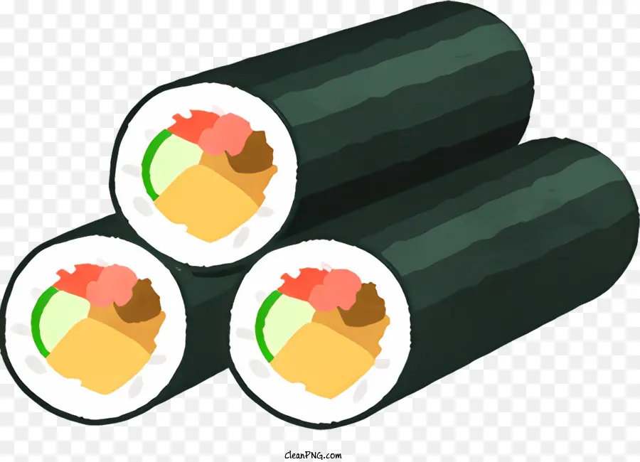 Rolos De Sushi，Culinária Japonesa PNG