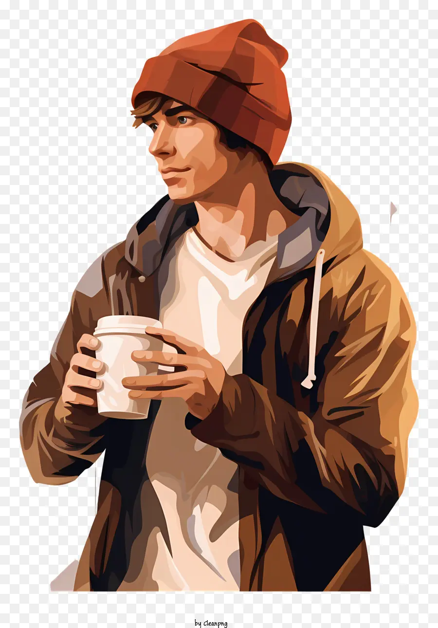 Homem，Homem Com Café PNG