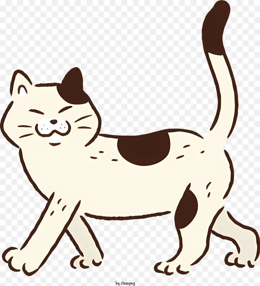Gato Dos Desenhos Animados，Gato Marrom E Branco PNG
