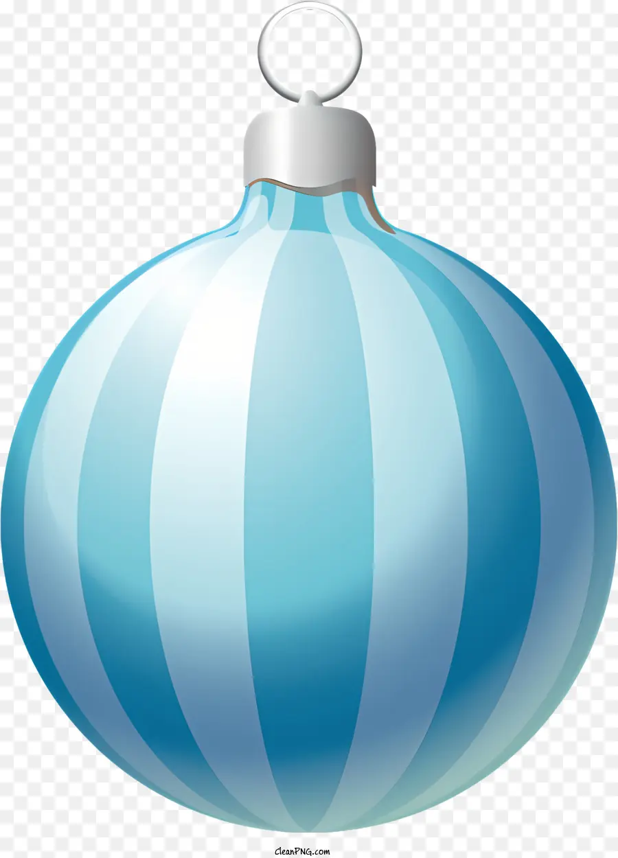 Bola De Natal Azul E Branca，Decoração Listrada De Natal PNG