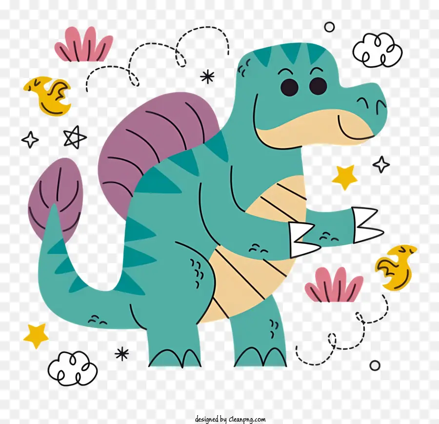 Dinossauro Do Desenho Animado，Expressão Bonito PNG