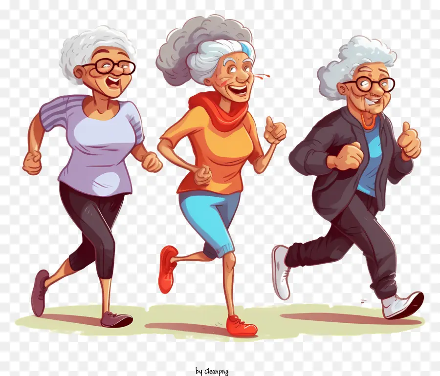 Mulheres Velhas，Correndo Juntos PNG