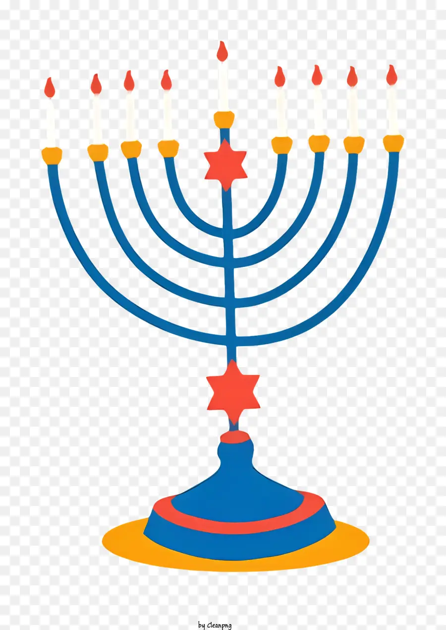 Menorah，Azul E Branco PNG