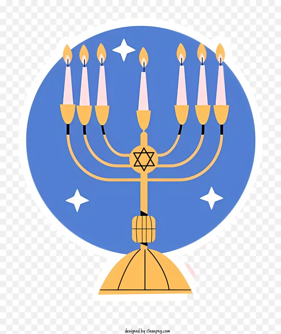 Judeu Menorah，Celebração De Hanukkah PNG