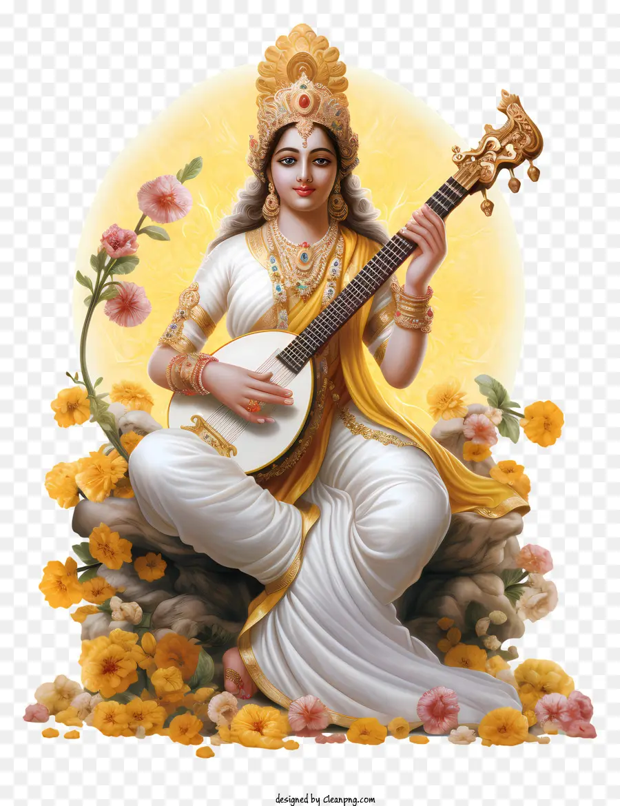 Deusa Hindu，Flor De Lótus PNG