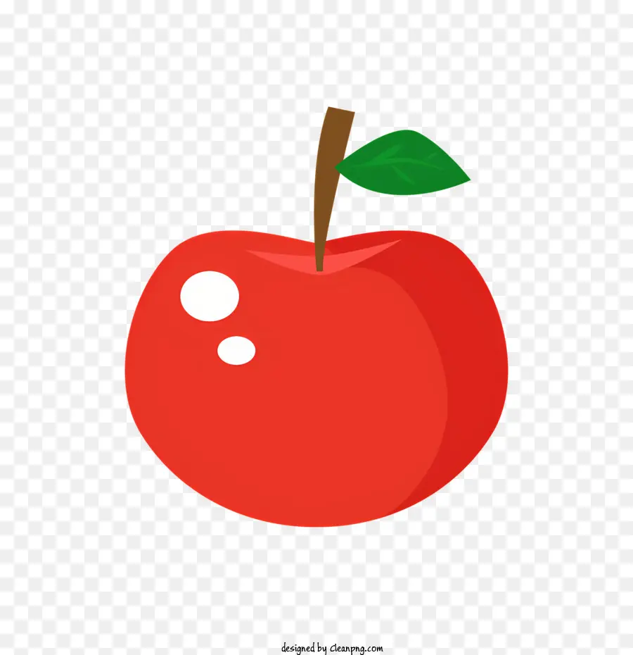 A Red Apple，Folha Verde PNG