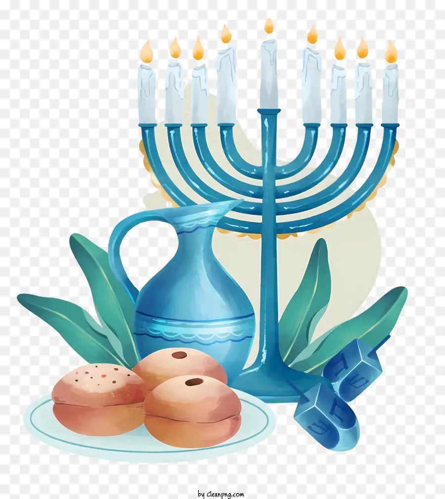 Chanukah Menorah，Donuts PNG