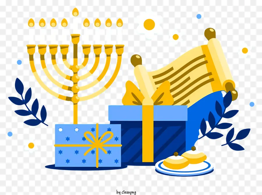 Menorah De Hanukkah，Celebrações Judaicas PNG