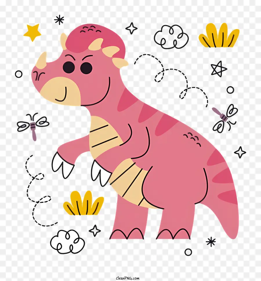 Dinossauro Do Desenho Animado，Dinossauro Cor De Rosa PNG