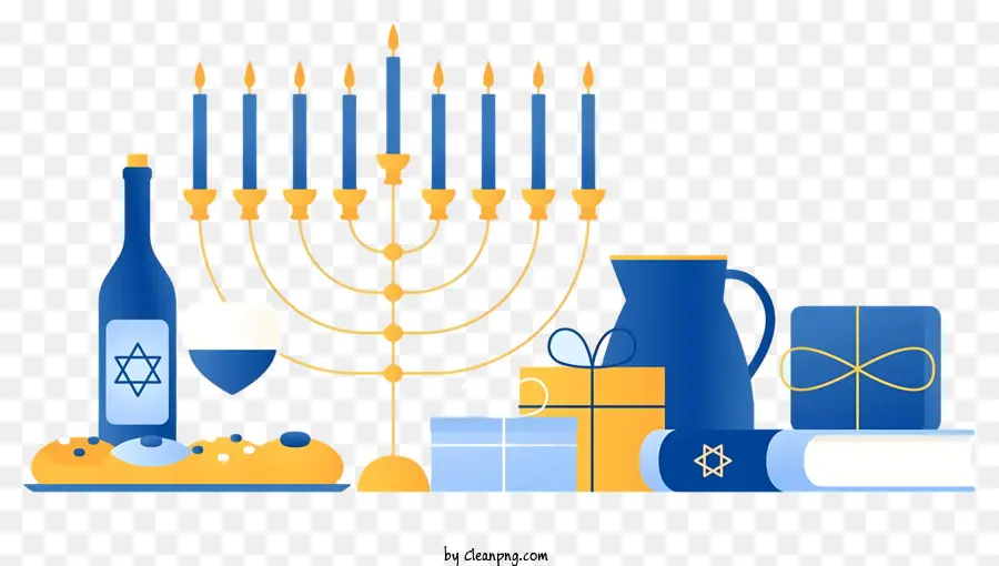 Hanukah Menorah，Velas De Hanukah PNG