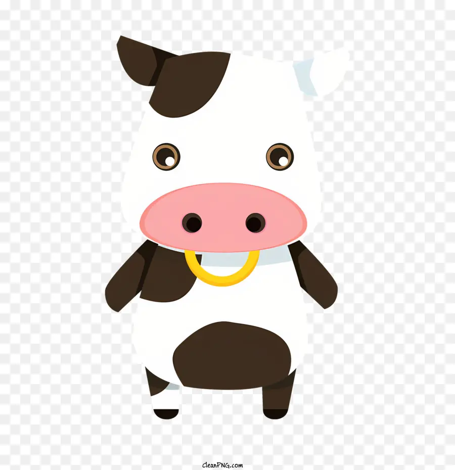 Cartoon Cow，Vaca Usando Gola PNG