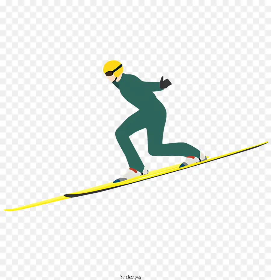 O Salto De Esqui，Macacão Amarelo PNG