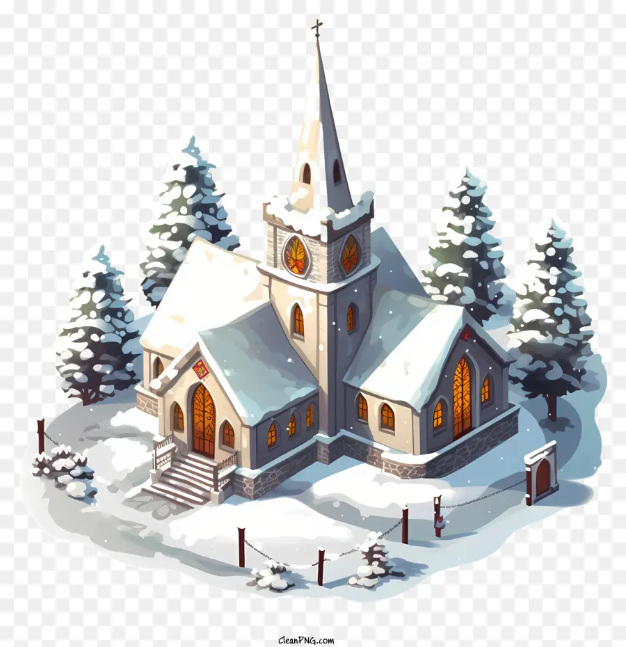 Igreja Nevada，Floresta Do Inverno PNG