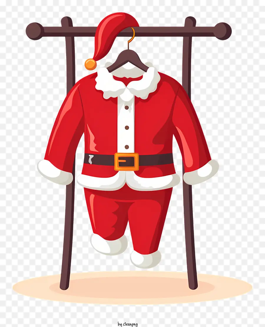 Roupa De Papai Noel，Tecido Vermelho E Branco PNG