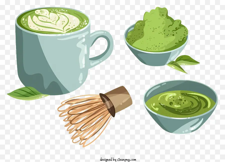 O Chá Verde，Chá Verde Em Pó PNG
