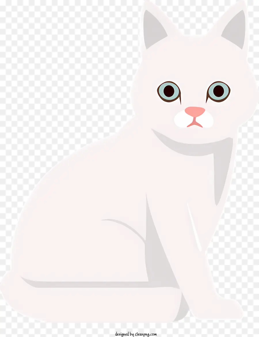 Gato Branco，Olhos Verdes PNG