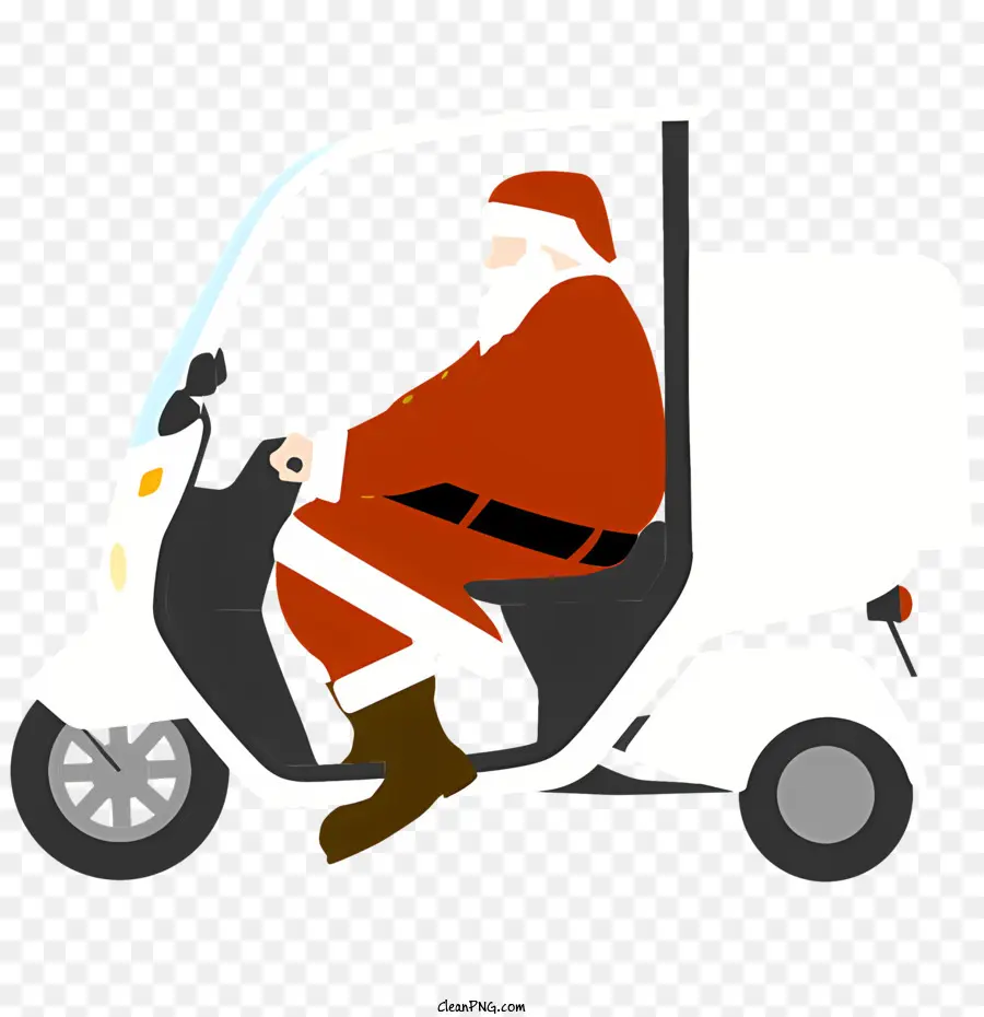 Homem Em Scooter Motorizado，Papai Noel é Scooter PNG