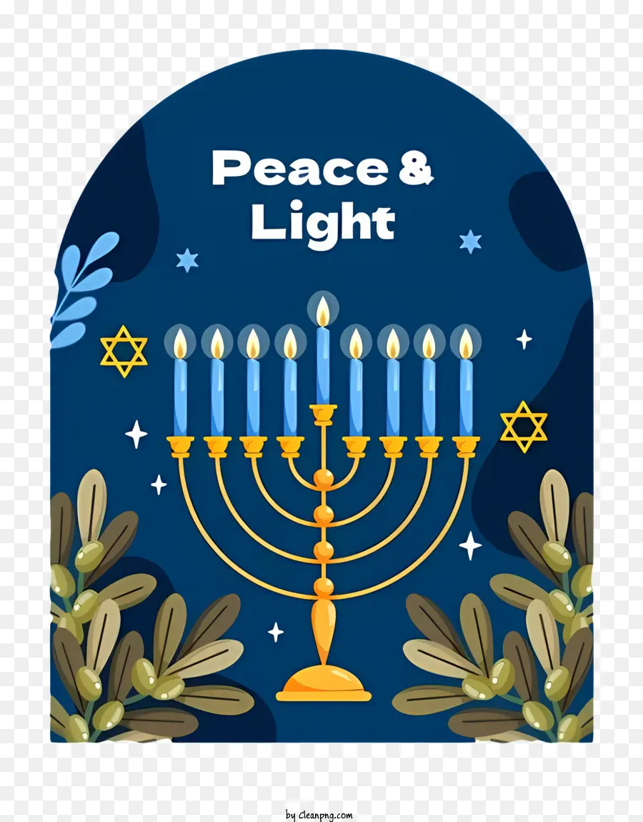 Menorah De Hanukkah，Azul PNG