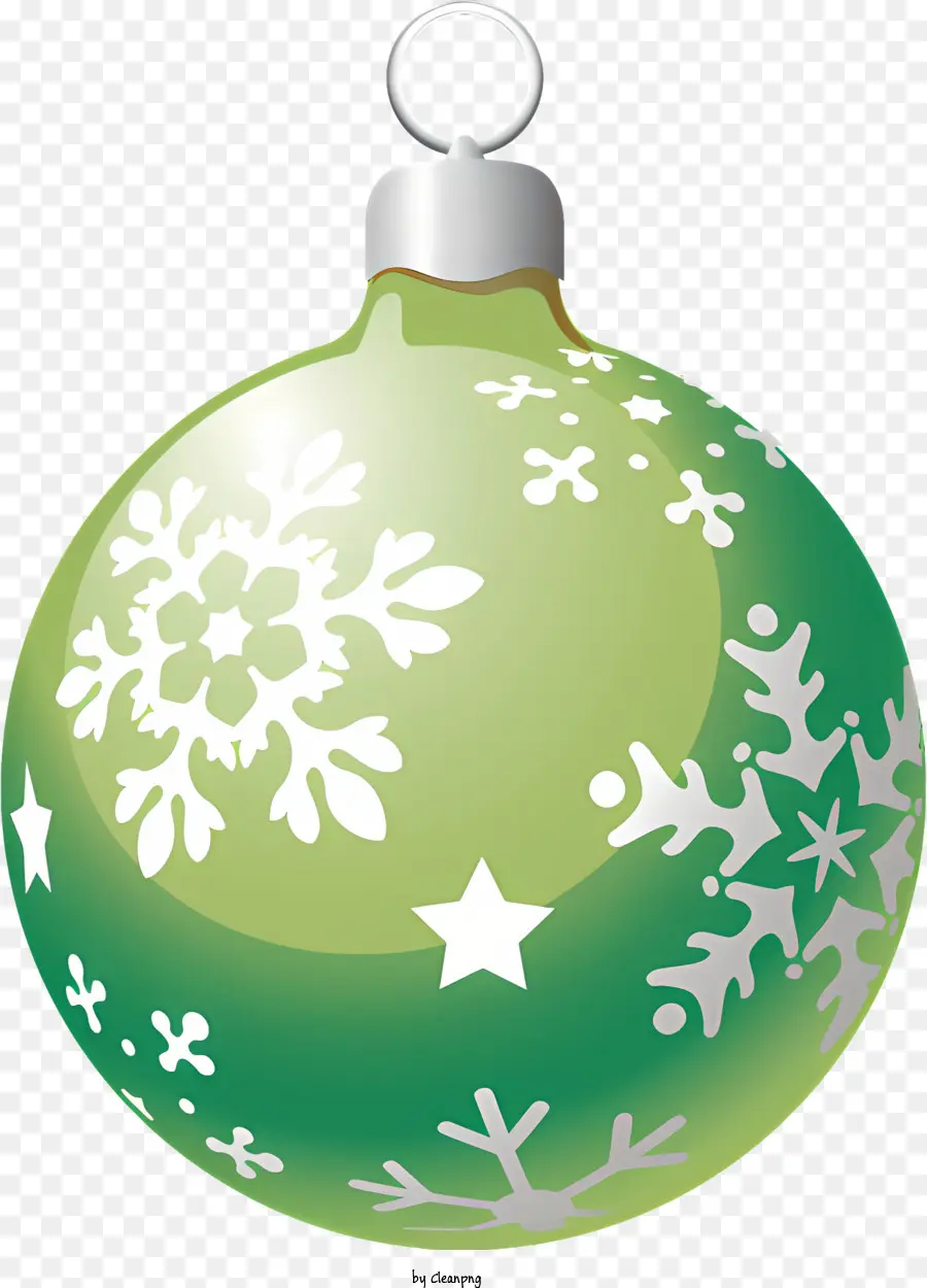Verde Ornamento De Natal，Design De Floco De Neve PNG