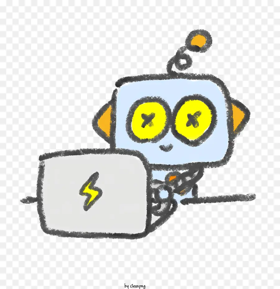 Cartoon Robô，Computador Portátil PNG